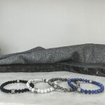 Pánský náramek Gabriel - 6 mm Lapis Lazuli, chirurgická ocel, 21 cm Modrá