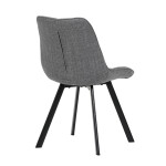 Židle jídelní, šedá látka, nohy černý kov
