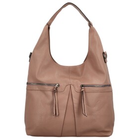 Trendy dámská koženková kabelka na rameno Gevora, starorůžová