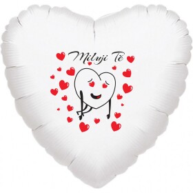 Miluji Tě balónek srdíčko bílý fóliový balonky.cz Miluji Tě balónek srdíčko bílý fóliový balonky.cz