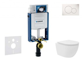 GEBERIT - Kombifix Set předstěnové instalace, kompaktního klozetu Oudee Vortex a sedátka softclose, tlačítko Sigma01, alpská bílá SANI15CA3134