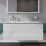 DURAVIT - L-Cube Umyvadlová skříňka 55x129x48 cm, 2 zásuvky, lesklá bílá LC625802222