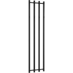 CERANO - Koupelnový radiátor Bertini - háčky na ručníky - boční připojení - 380 W - černá matná - 1400x351 mm CER-291027