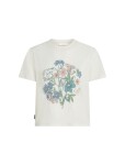 Dámské merino triko s krátkým rukávem ICEBREAKER Wmns 150 Tech Lite SS Crop Tee NZ Flora, Ecru Hthr velikost: L