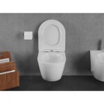 MEXEN/S - Lena Závěsná WC mísa Rimless Tornado včetně sedátka s slow slim, duroplast, bílá lesk 30220400T