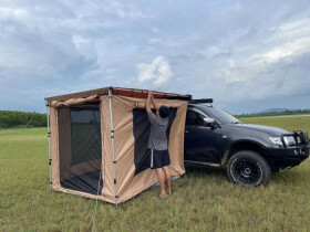 Zástěny pro markýzu na auto boční pískové 2x2m