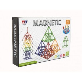 Magnetická stavebnice 120 ks plast/kov v krabici 28x19x5cm