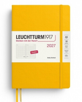 Denní plánovač Sunflower, tečkovaný Medium A5 2027, anglicky