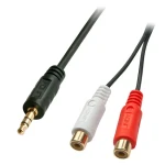 Lindy Audio redukce Jack 3,5 mm - 2x RCA černá / Audio redukce / Stereo / 0,25 m (35678)