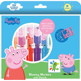 Prasátko Peppa - Foukací fixy 10+1