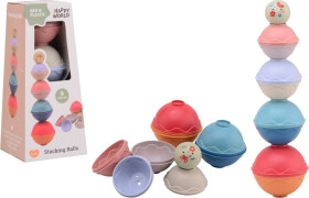 Stohovací kouličky Happy World bio plastic - Johntoy