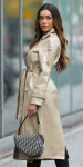 Sexy kožený kabát Musthave / Trenchcoat BEIGE S