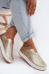 Otevřené Slip-on Sandály na Platformě Zlaté Glamma 40