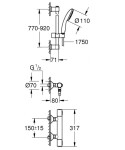 GROHE - Precision Flow Sprchový set s termostatem, chrom 34805001