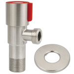 INVENA - Ventil rohový z nerezové oceli s keramickou hlavicí 1/2x3/8" červený; ZW-47-C10-J