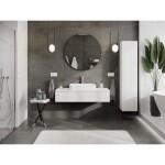MEXEN/S - Rivel koupelnová skříňka pod umyvadlo 120 cm s deskou, 1 šuplík, reliéf , bílá mat 91A20-12023-1-BFC01