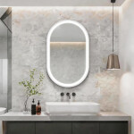 Zrcadlová skříňka s osvětlením SAT 50x80 cm kov SATZGALED5080BI SATZGALED5080BI
