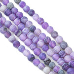 Přírodní ledový achát - fialový - ∅ 6 mm - 1 ks