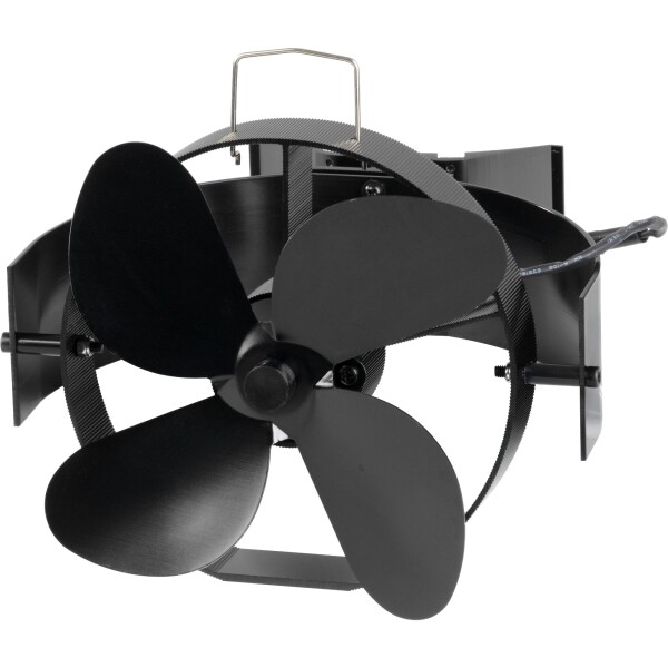 STREND PRO 2120094 Krbový ventilátor na komín – poháněný teplem, 4-lopatkový, černý