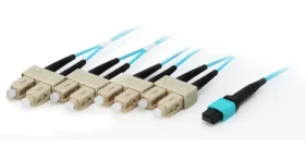 Equip MTP-SC tyrkysová / Optický patch kabel / MTP - 4x SC / OM4 multimode / 8 vláken / 20 m (25557807)