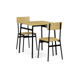 Jídelní set s 2 židlemi, 70x70x76cm, mdf, divoký dub, AUT-O2121 OAK