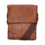 Jednoduchá koženková crossbody taška Enzo, hnědá