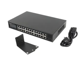 Lanberg RSFE-24P-2C-360 V2 / Switch / 24x PoE+ 100 Mbps / 2x Combo Gigabit / 360W / Unmanaged / rack 19" (RSFE-24P-2C-360)