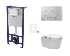 Cenově zvýhodněný závěsný WC set SAT do lehkých stěn / předstěnová montáž + WC SAT Brevis SIKOSSBR71K SIKOSSBR71K