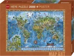HEYE Puzzle Map Art: Úžasný svět