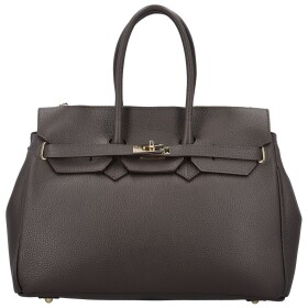 Luxusní dámská kožená kabelka do ruky Annalena, tmavě hnědá