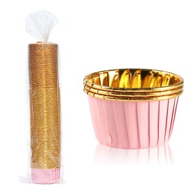 Cake star Samonosné košíčky růžovo-zlaté 50ks