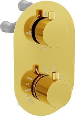 MEXEN - Kai termostatická baterie sprcha/vana 3 výstupy, zlatá 77602-50