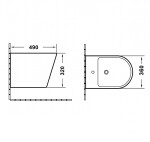 Erga Vento, závěsný bidet 485x360x320 mm, bílá lesklá, ERG-V03-VENTO-BD-WH