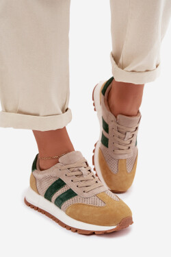 Dámské tenisky z pravé semišové kůže béžovo-žluté Marceline 38