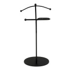 Němý sluha, výška 110 cm, masiv kaučukovník, černé moření, kov černý