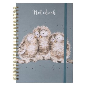 Kroužkový blok Wrendale Designs Owlets, A4, 90 l., linkovaný - Sovy