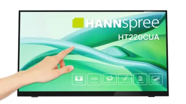 21.5" HANNspree HT220CUA černá / TFT Touch / 1920 x 1080 / 270cd / 16:9 / 1000:1 / 6ms / HDMI / DP / USB (HT220CUA)