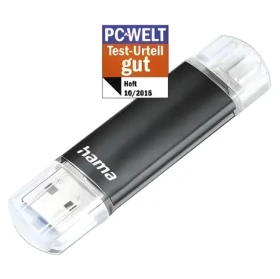 Hama Laeta Twin černá / Flash disk / USB 3.0 / 64 GB / 45 MB/s / micro USB (00124000)