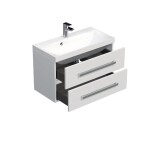 Koupelnová skříňka s umyvadlem SAT Cube Way 80x40 cm bílá lesk CUBE280ZBL CUBE280ZBL