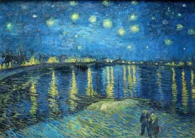 ENJOY Puzzle Vincent Van Gogh: Hvězdná noc nad Rhonou