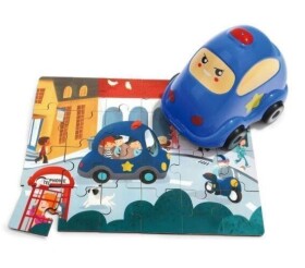 Dřevěné puzzle policejní auto