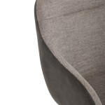 Židle jídelní, béžová látka a tmavě šedá látka v dekoru vintage kůže, černý kov, otočná P90°+ L90° s vratným mechanismem