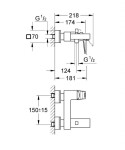 GROHE - Eurocube Vanová baterie, chrom 23140000