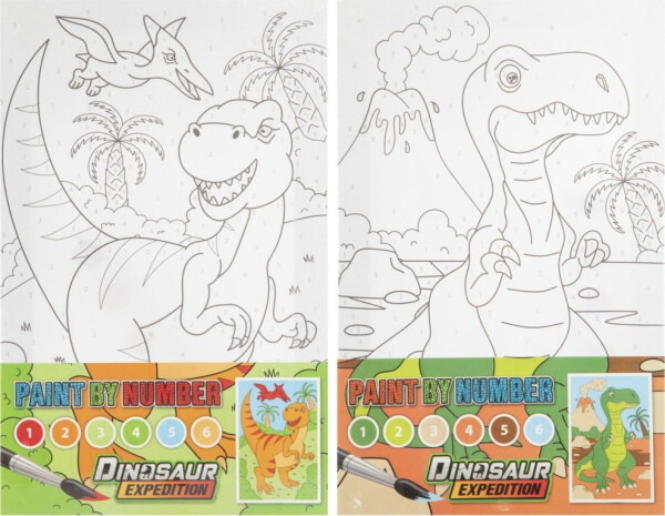 Malování podle čísel + vodovky Dinosaurus - Craft Creative