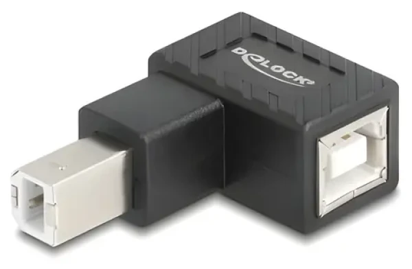 Delock 67204 černá / Redukce USB 2.0 / Type-B - Type-B / přímý - pravoúhlý dolů (67204)