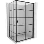 MEXEN/S - Mist-B sprchový kout dveře křídlové pravá 100 x 80, černá kratka, černá 8A2T-100-080-70-77-P