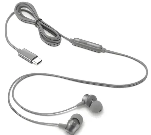 Lenovo 300 šedá / Drátová sluchátka / mikrofon / USB-C (GXD1J77353)