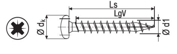 Vrut Spax velikost 4 velikost: 4 x 16, nelze po kusech; pouze celá balení: 1000ks