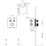 SAPHO - SMART SELECT podomítková sprchová termostatická baterie, box, 2 výstupy, černá mat RP042B