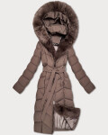 Hnědá dámská zimní bunda s kožešinovým panelem S'West (B8525-48) odstíny hnědé S (36)
